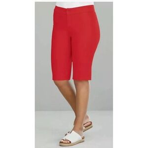 Monroe and Main Women's Red Bermuda Shorts Casual Pants Knee Length 16W Plus